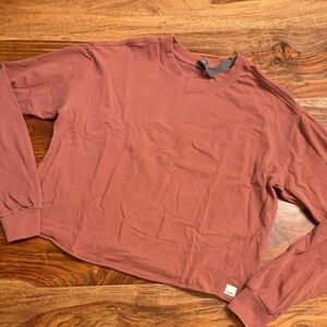 VUORI Cropped Crewneck Long Sleeve Tee Terra Cotta Size S